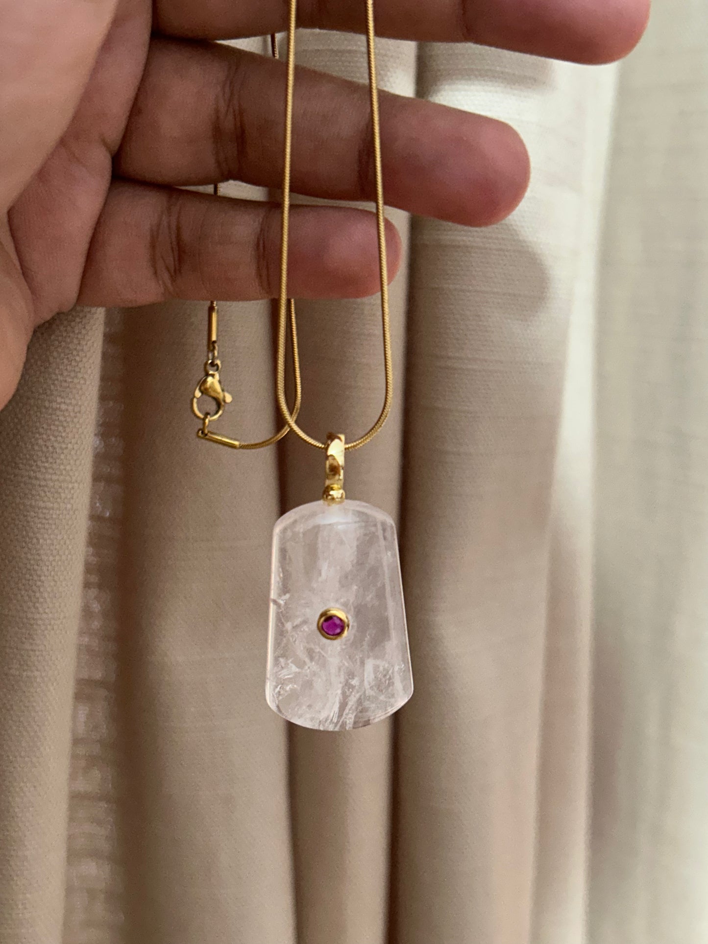 Natural White Gemstone CZ Necklace