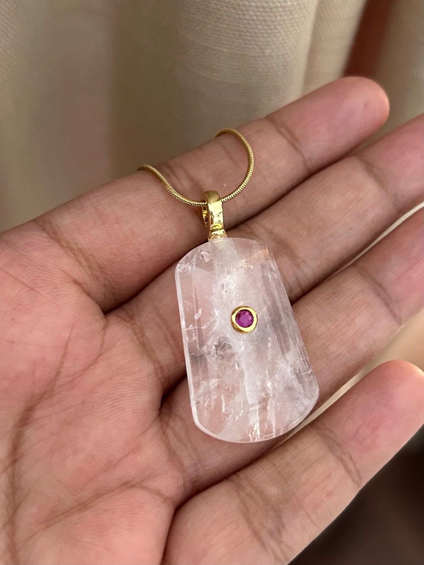 Natural White Gemstone CZ Necklace