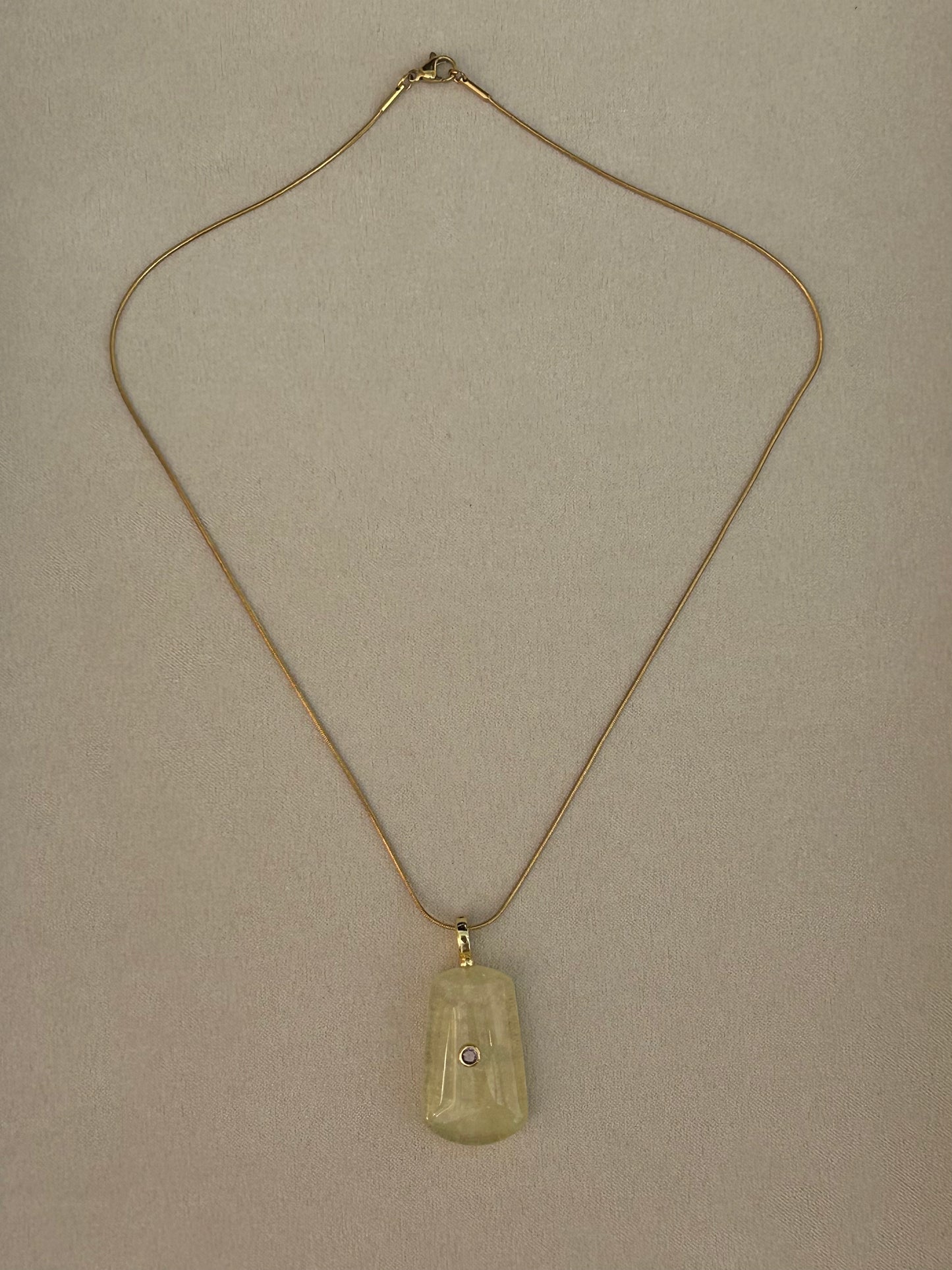 Natural Yellow Gemstone CZ Necklace