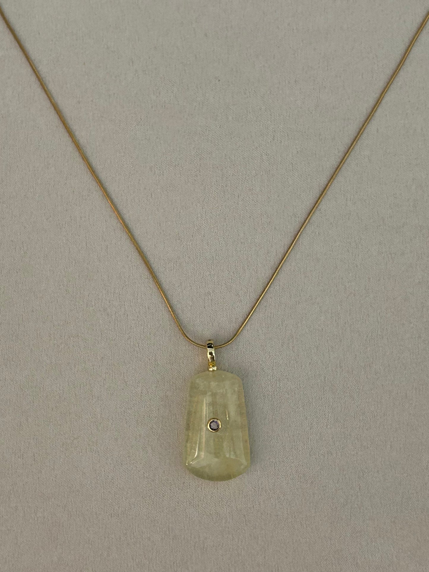 Natural Yellow Gemstone CZ Necklace
