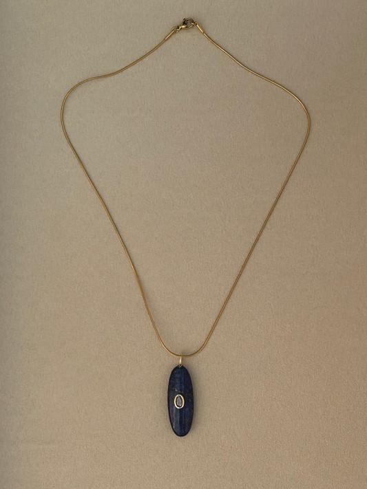 Dyed Natural Lapis Lazuli Gemstone Pendant Necklace