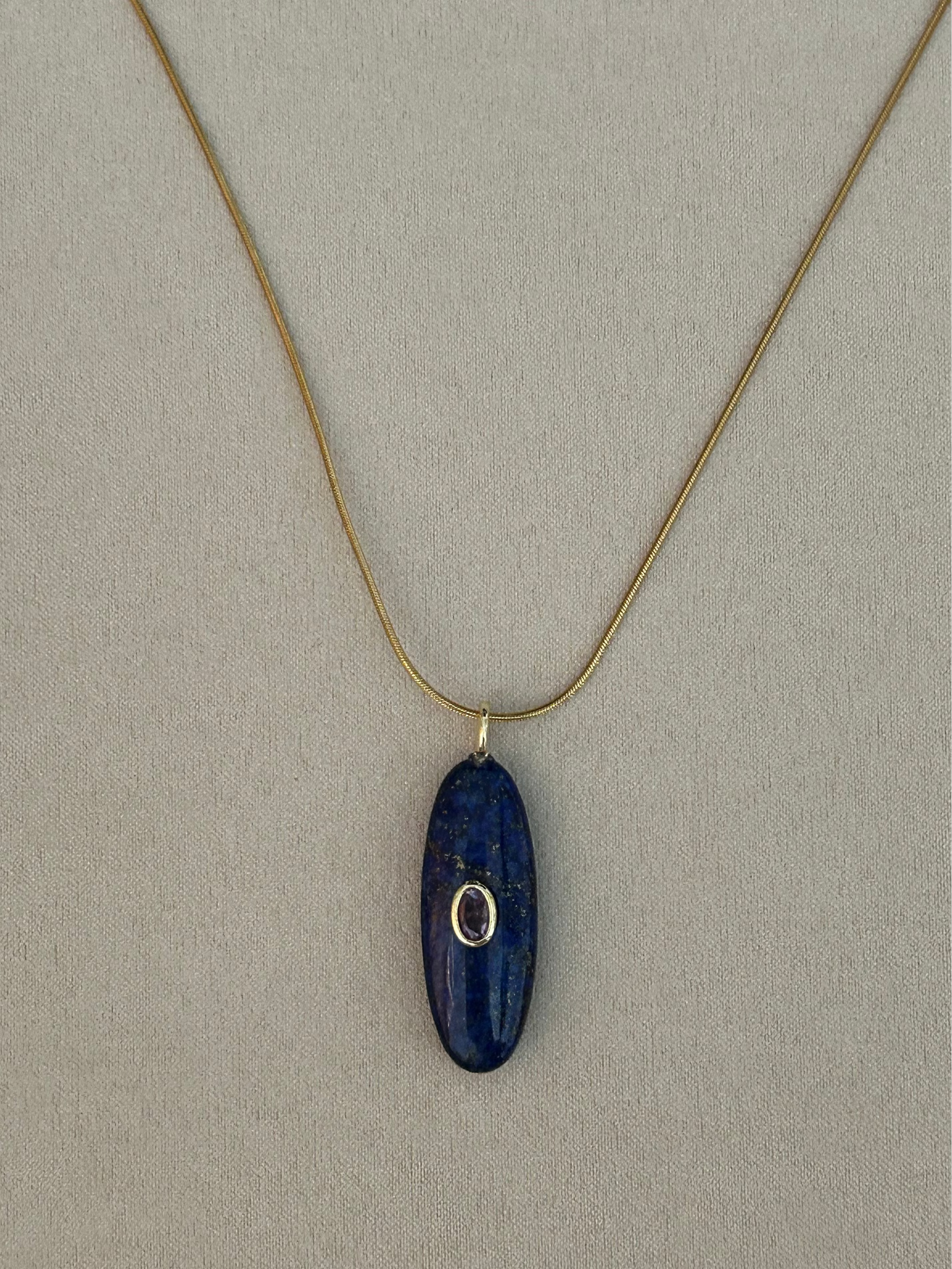 Dyed Natural Lapis Lazuli Gemstone Pendant Necklace