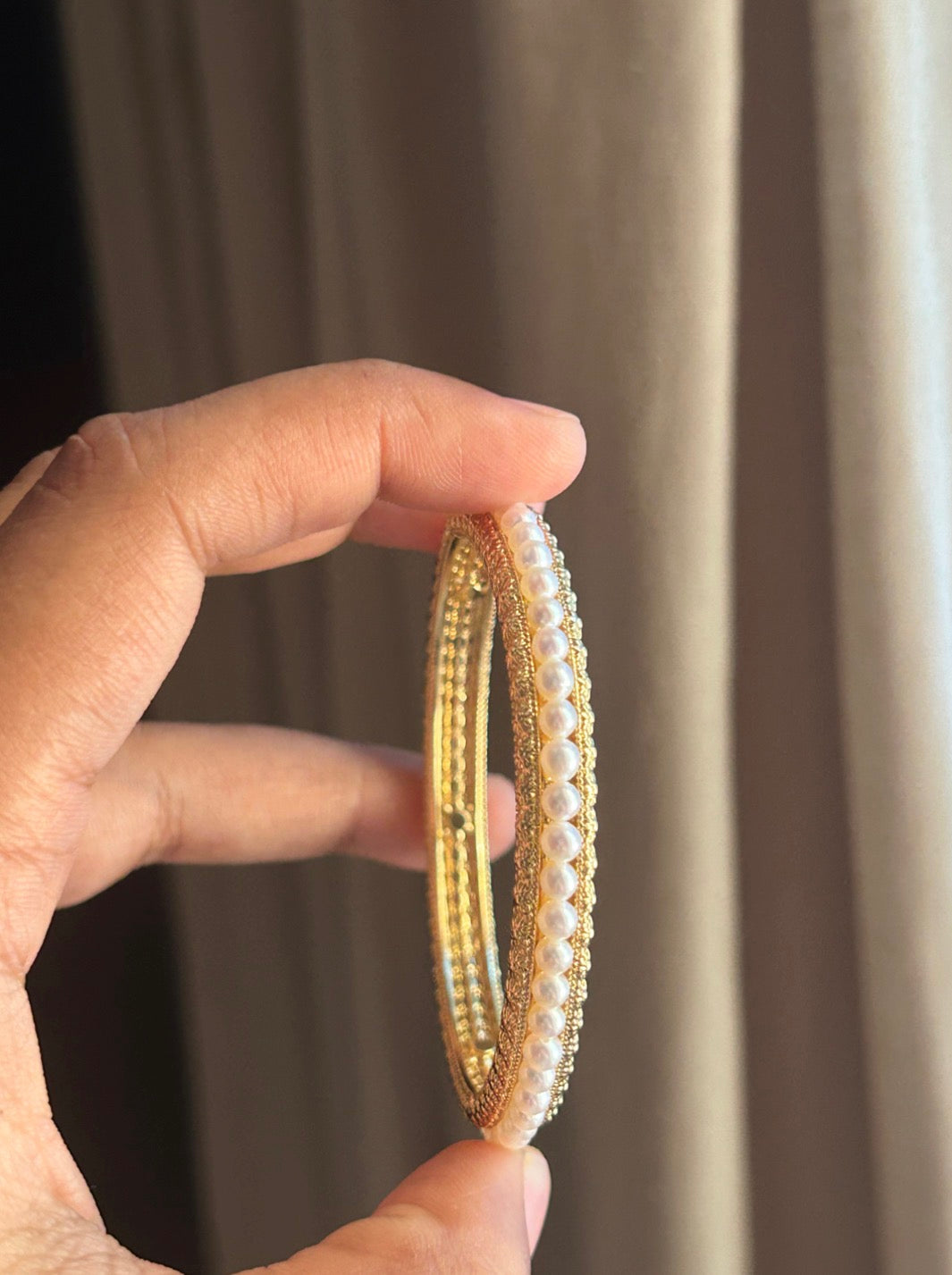 Vintage Muse Pearl Bangle cum Bracelet