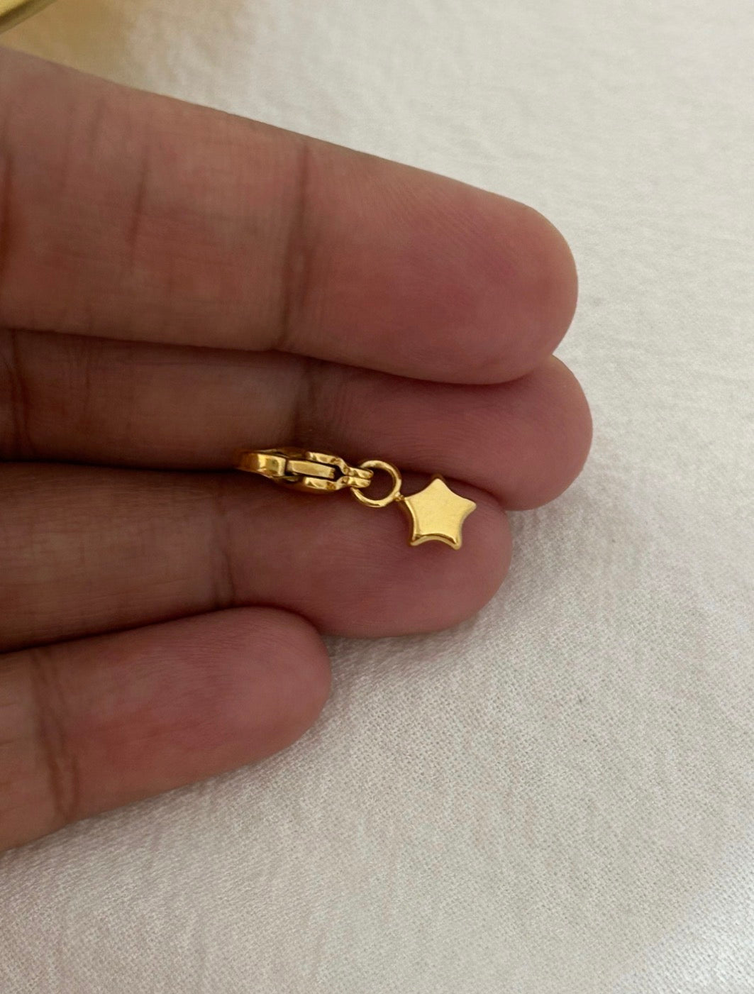 Star Gold Plated Stainless Steel Charm With Lobster Clasp