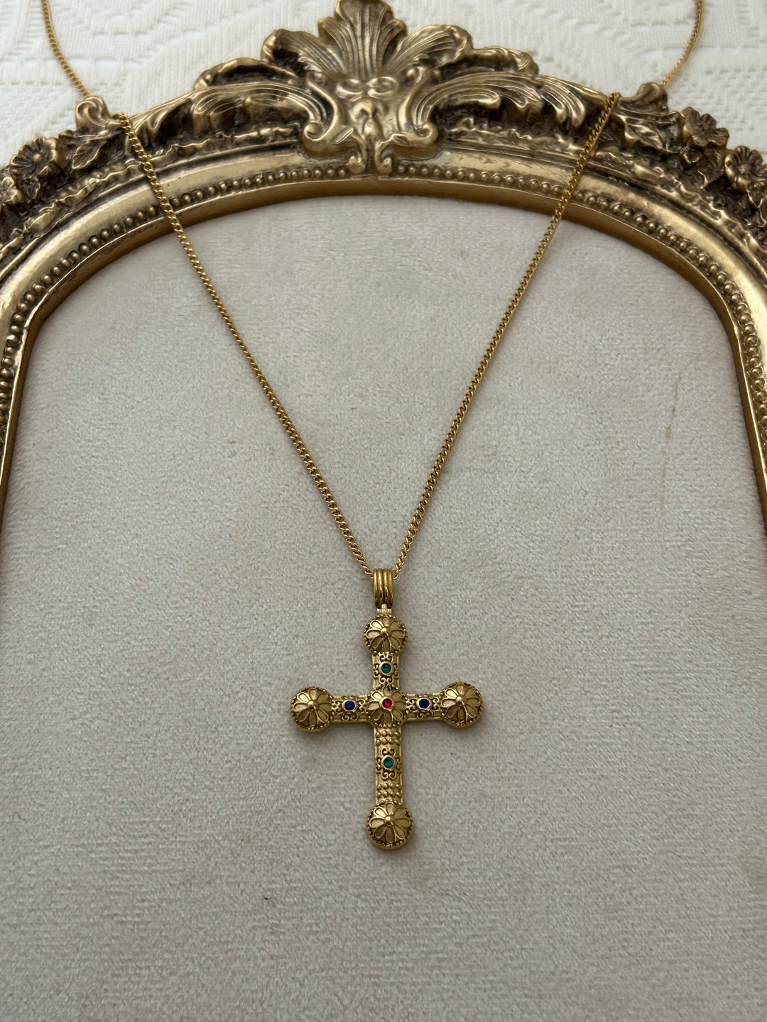 Long Stackable Stainless Steel Cross Gold Necklaces