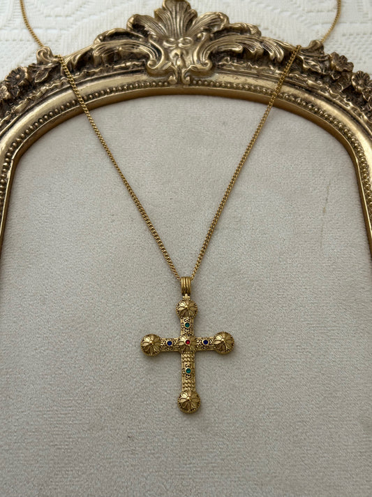 Long Stackable Stainless Steel Cross Gold Necklaces