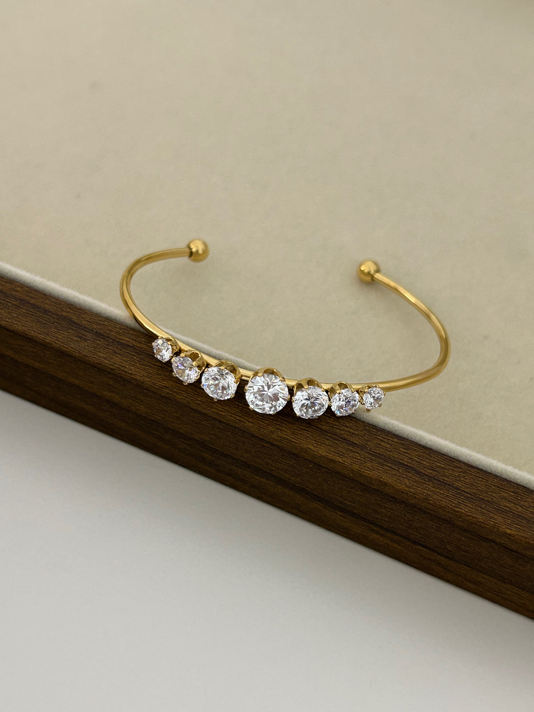 Lumi CZ PVD Gold Plated Cuff bracelet