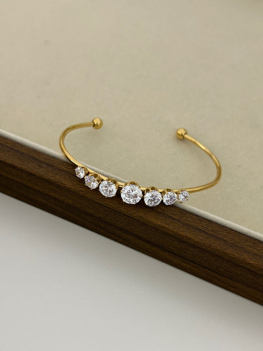 Lumi CZ PVD Gold Plated Cuff bracelet