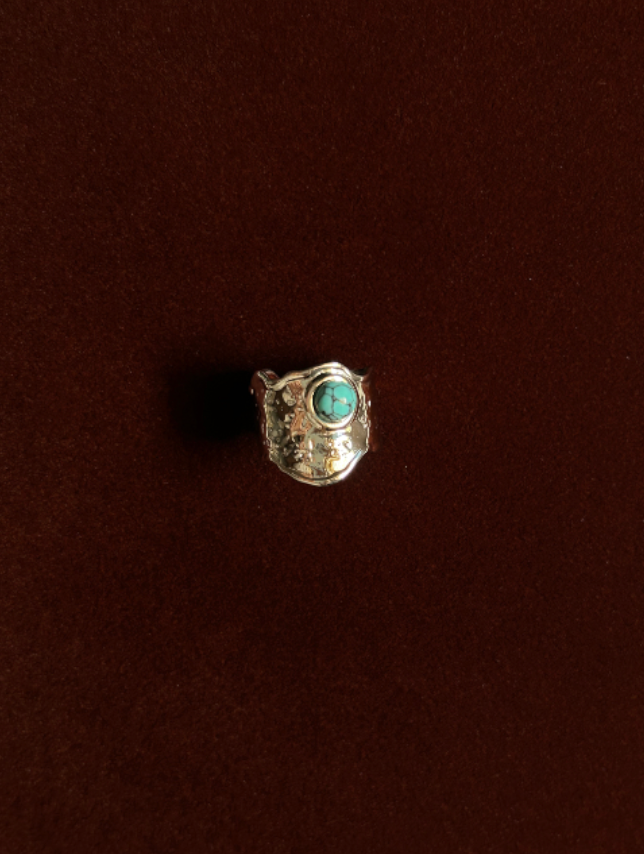 Turquoise Form Stainless Steel Cuff Ring