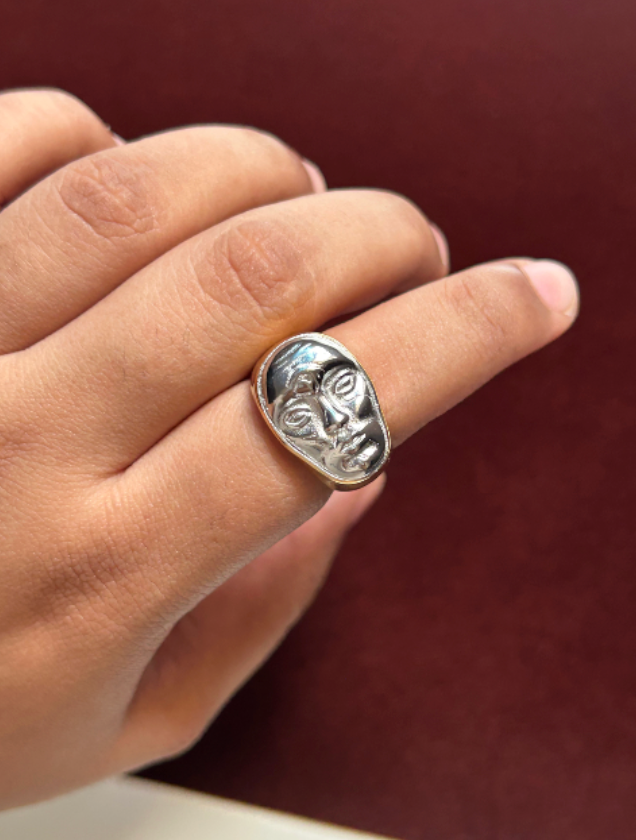 Obscura Face Stainless Steel Ring
