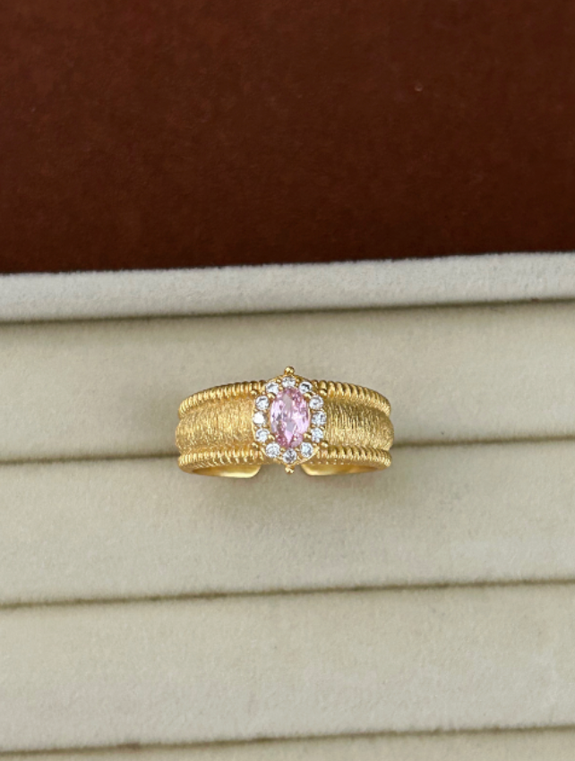 Avira Pink Cuff Ring