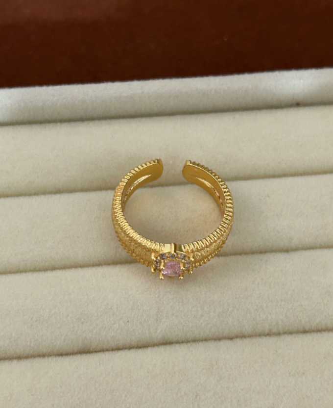 Avira Pink Cuff Ring