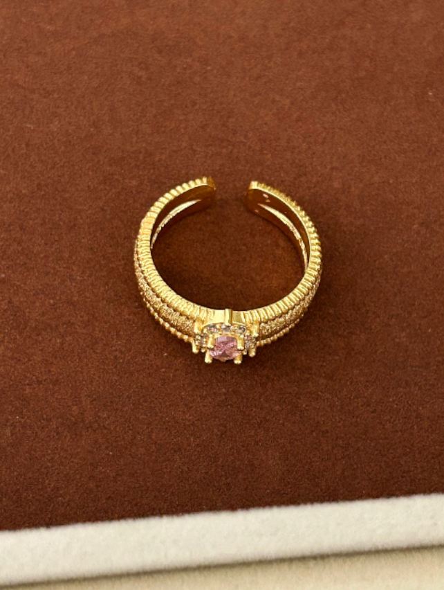 Avira Pink Cuff Ring