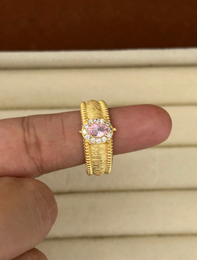Avira Pink Cuff Ring