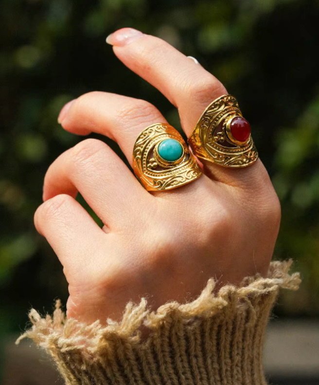 Vintage Ornate Gemstone Ring