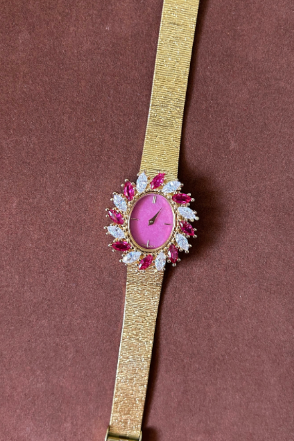 Pink Jade Rosette Watch