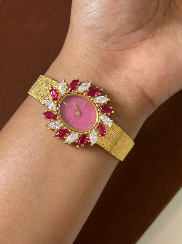 Pink Jade Rosette Watch
