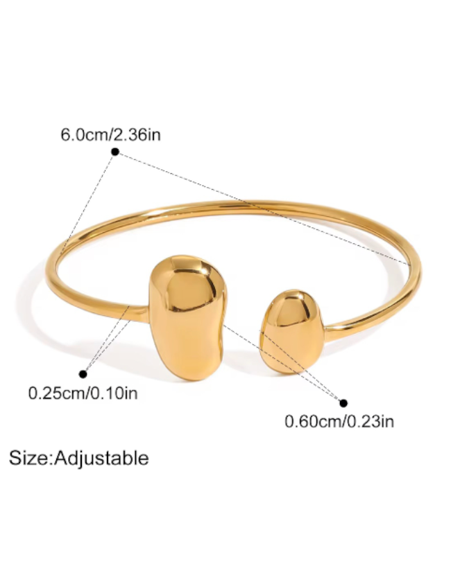 Nyla Open Cuff Adjustable Bracelet (Silver & Gold Sold Separately)