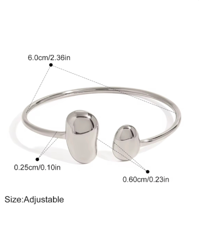 Nyla Open Cuff Adjustable Bracelet (Silver & Gold Sold Separately)