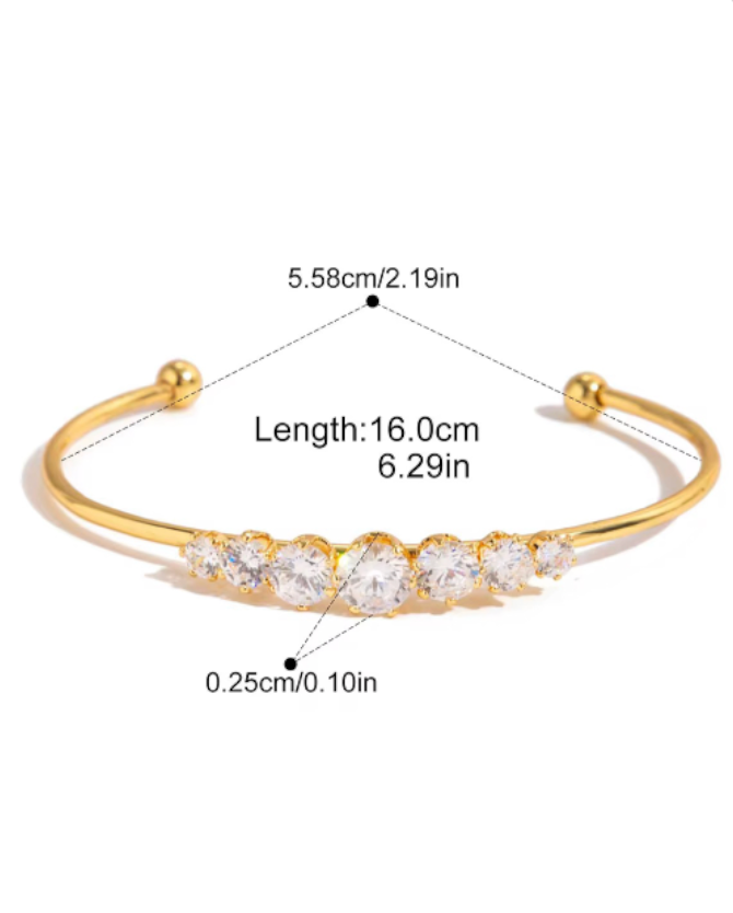 Lumi CZ PVD Gold Plated Cuff bracelet