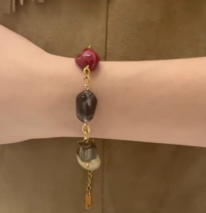 Vintage Style Resin Link Bracelet