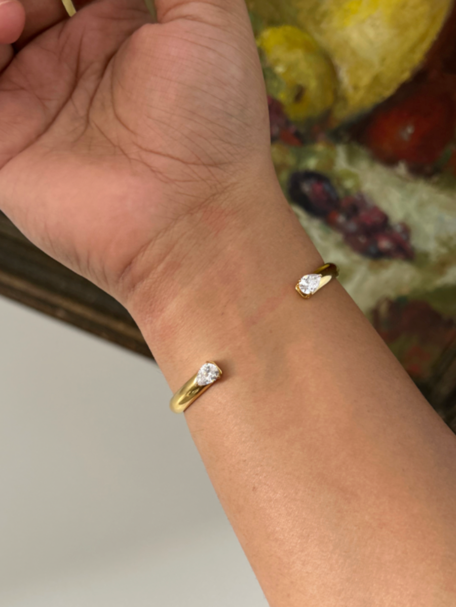 Crystal Crown CZ Stainless Steel Bracelet