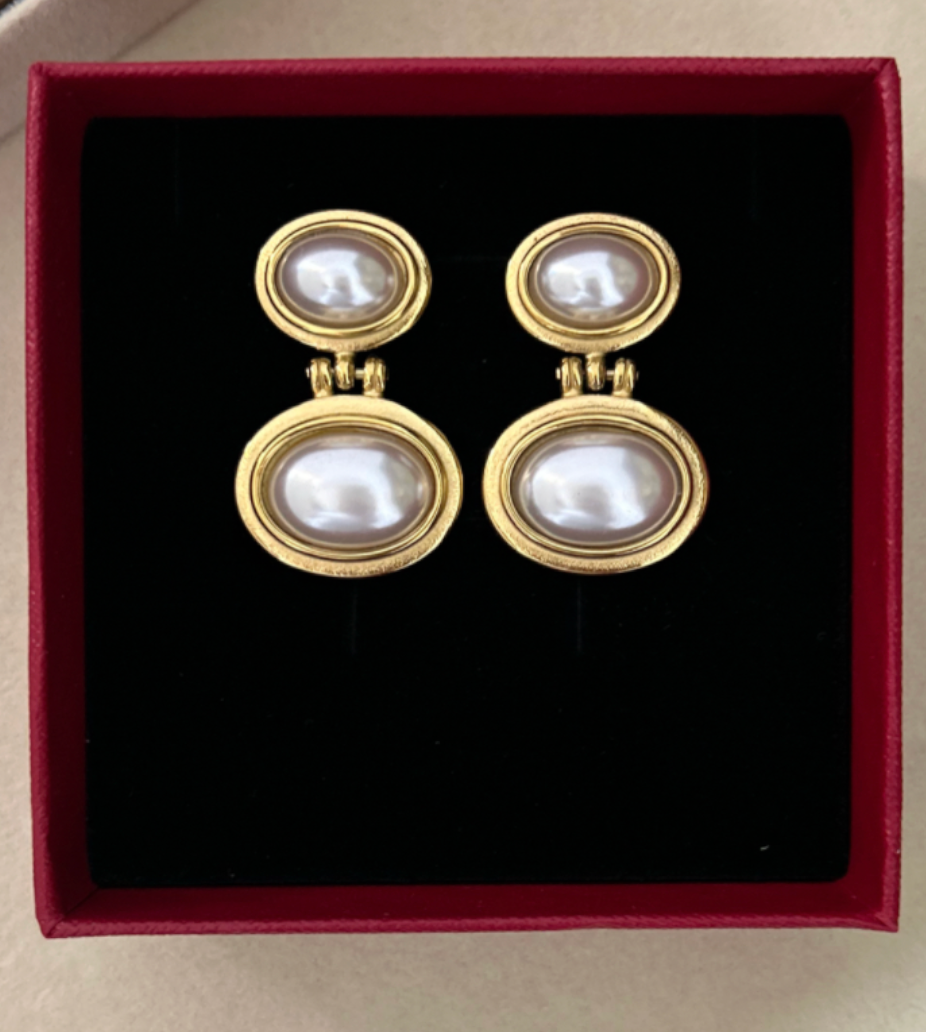 Oval Drop Earrings