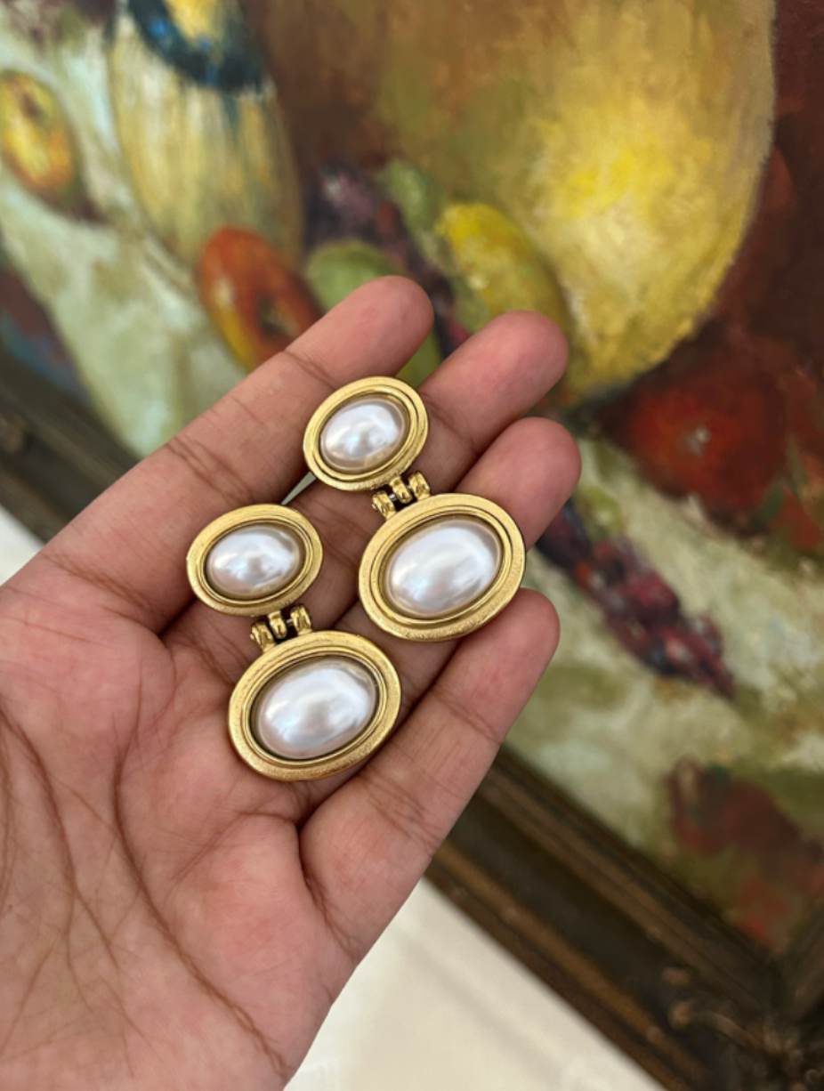 Oval Drop Earrings