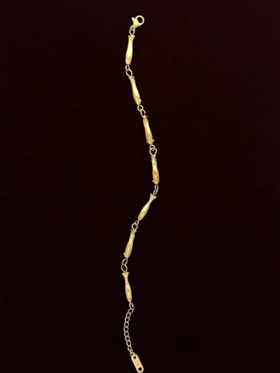 Lucky Fish Gold Plated Stainless Steel Bracelet