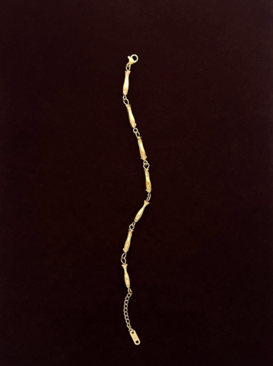 Lucky Fish Gold Plated Stainless Steel Bracelet
