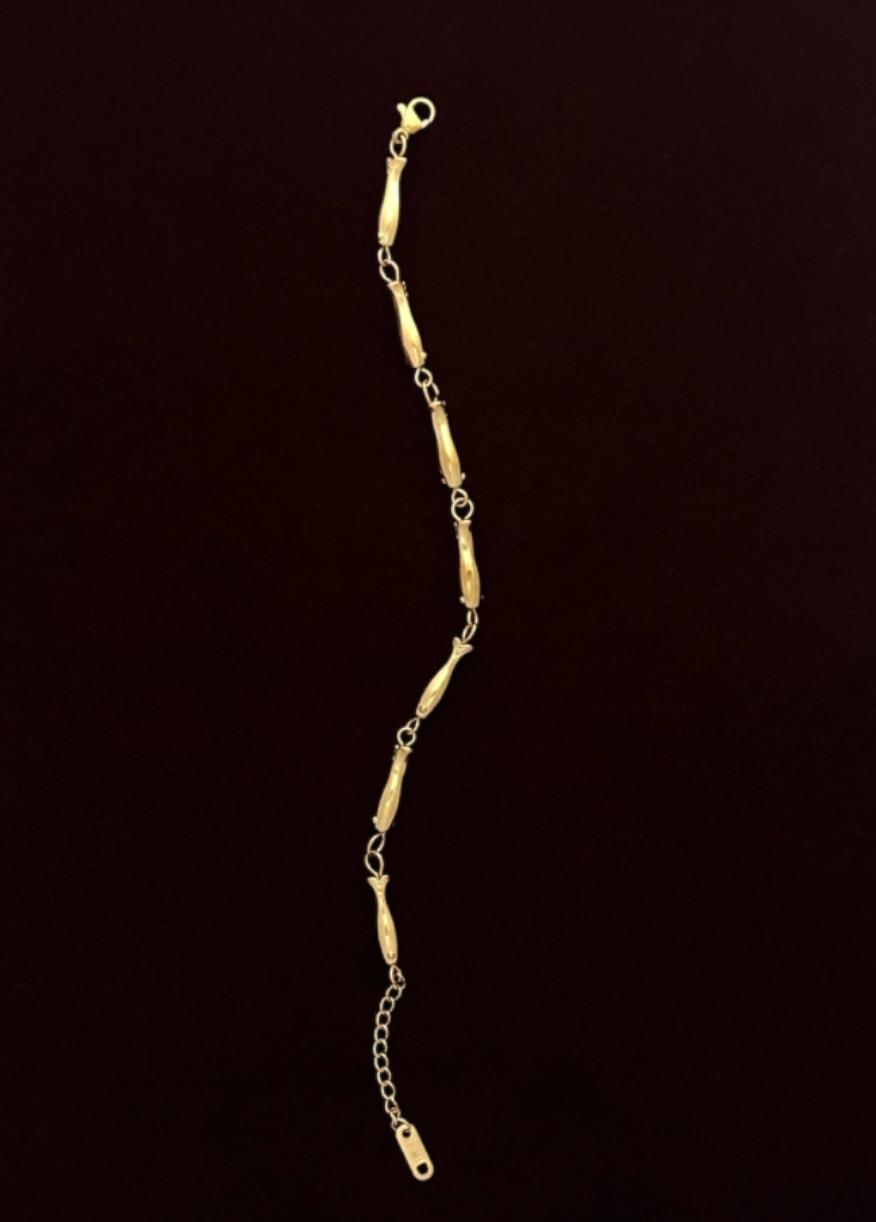 Lucky Fish Gold Plated Stainless Steel Bracelet