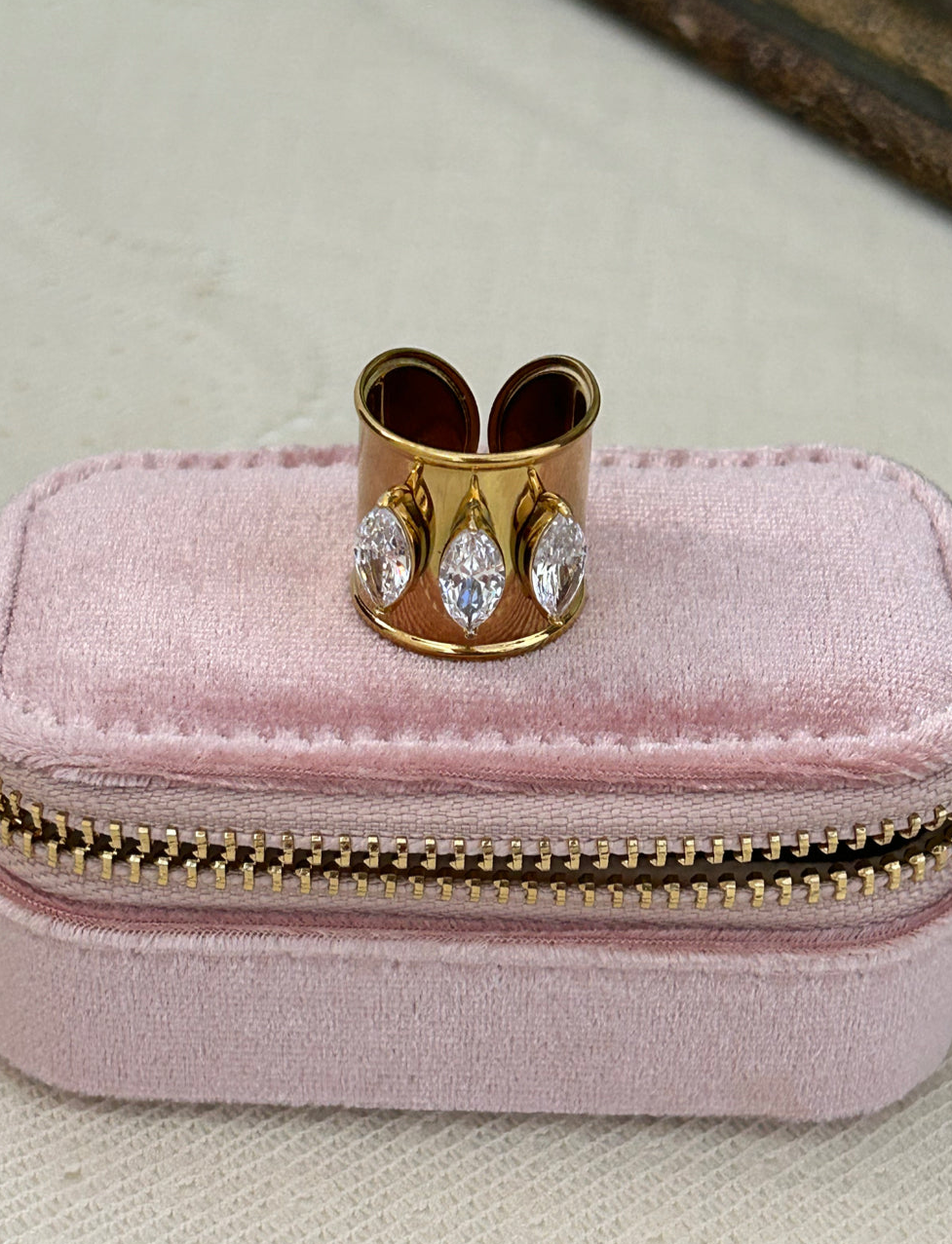 Marquis Crown CZ Ring