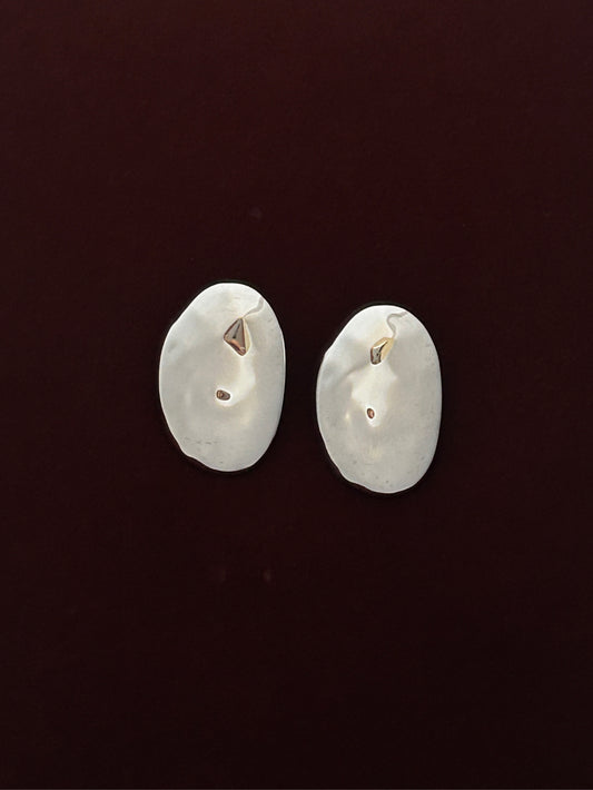 Fluid Oval Stud Earrings