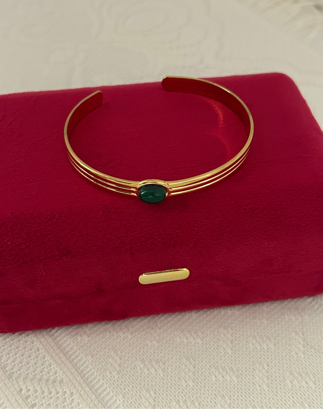 Gold Plated Stainless Steel Natural Agate Bracelet