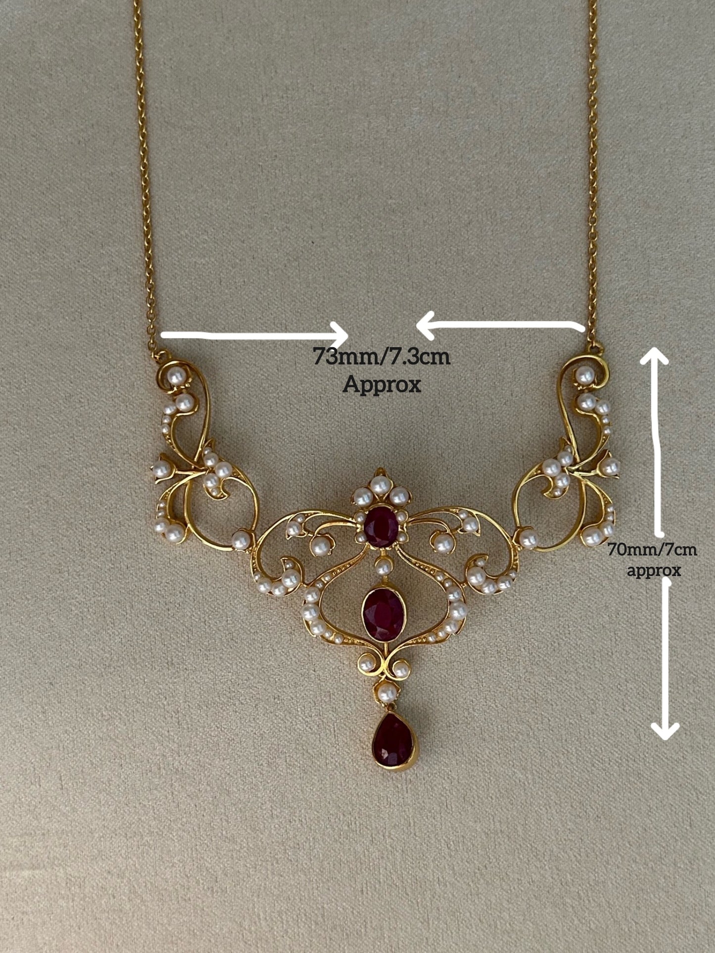 Nouvelle Vine Scroll Lavaliere ~ S925 Gold Plated