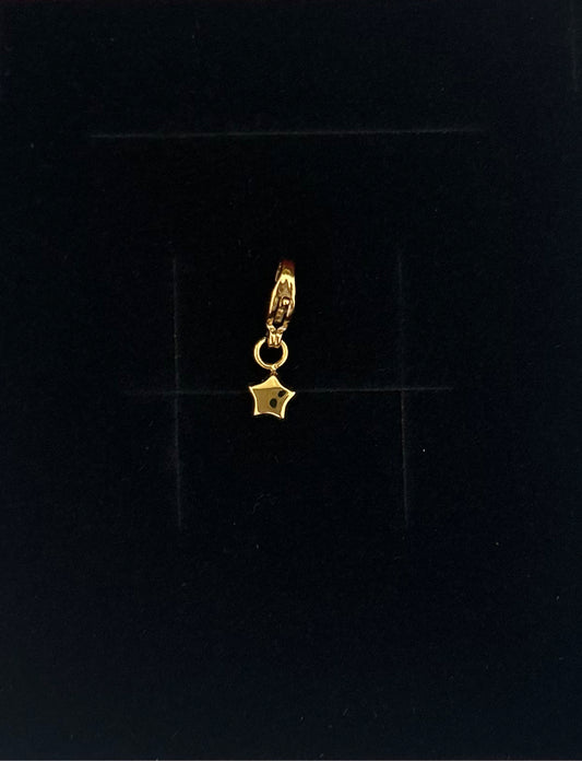 Star Gold Plated Stainless Steel Charm With Lobster Clasp