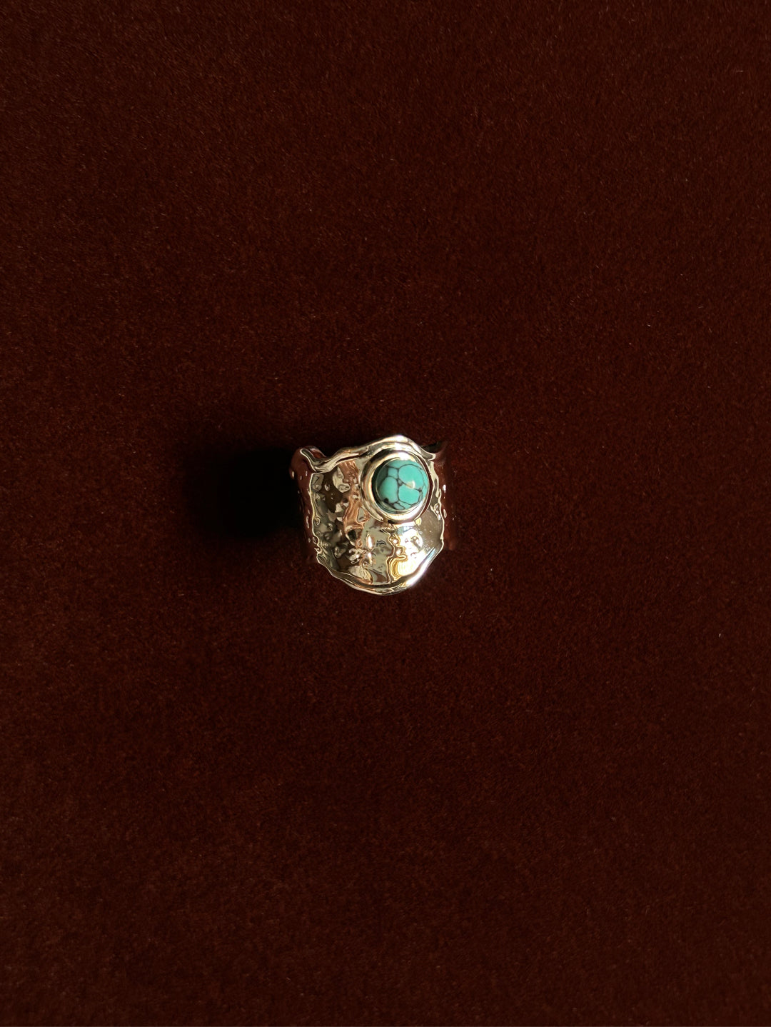 Turquoise Form Stainless Steel Cuff Ring