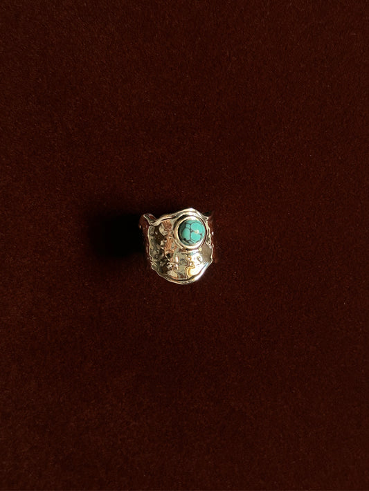 Turquoise Form Stainless Steel Cuff Ring